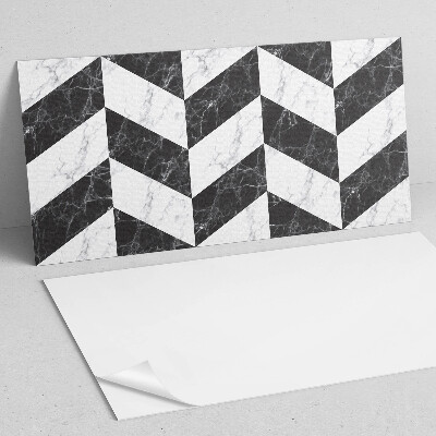 Rectangular decorative wall panel Marble herringbone in an elegant style