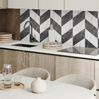 Rectangular decorative wall panel Marble herringbone in an elegant style