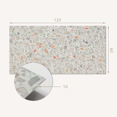 Rectangular bathroom wall panel Pattern with stone accents