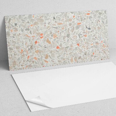 Rectangular bathroom wall panel Pattern with stone accents