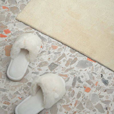 Rectangular bathroom wall panel Pattern with stone accents