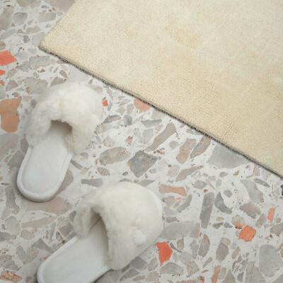 Rectangular bathroom wall panel Pattern with stone accents