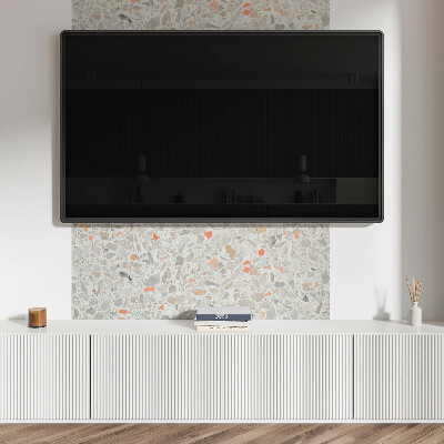 Rectangular bathroom wall panel Pattern with stone accents