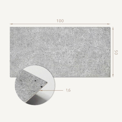 Rectangular bathroom wall panel Raw concrete pattern