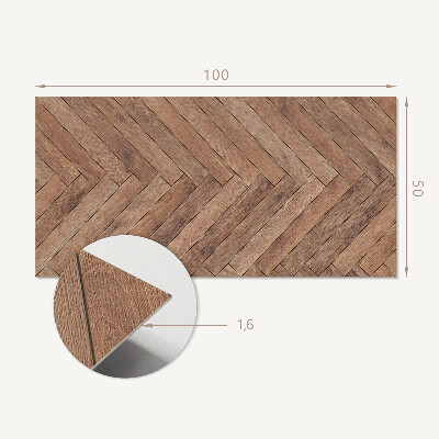 Rectangular decorative wall panel Boards arranged in a herringbone pattern