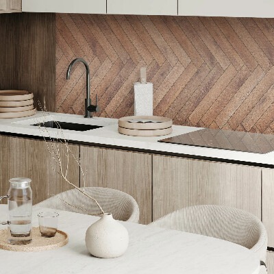 Rectangular decorative wall panel Boards arranged in a herringbone pattern