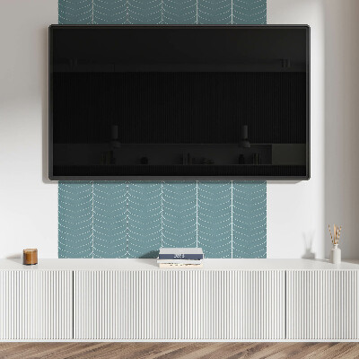 Rectangular bathroom wall panel Leafy arrangement in even rows