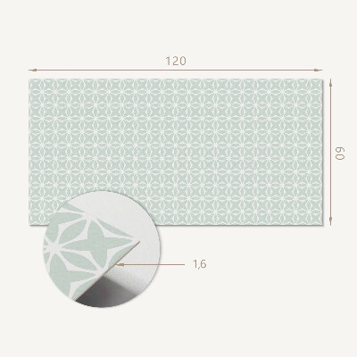 Rectangular wall panel Floral pattern in geometric shapes