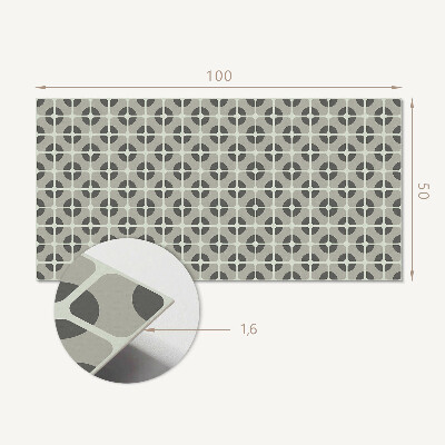 Rectangular bathroom wall panel Tiled geometric motif