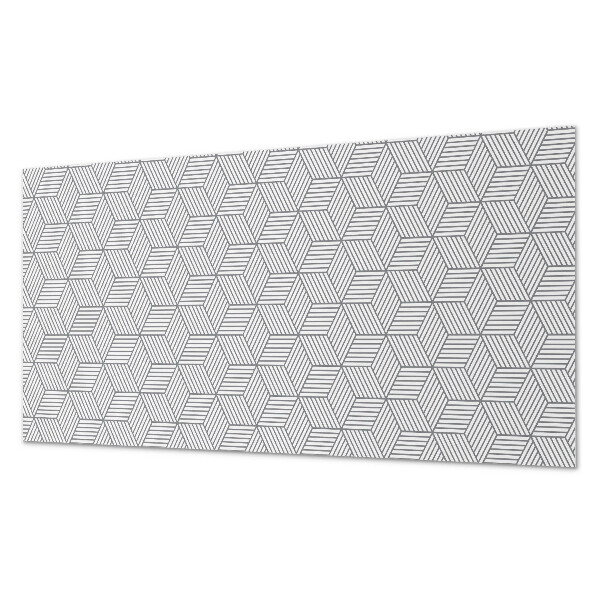 Rectangular bathroom wall panel Hexagonal leaves in a dynamic style