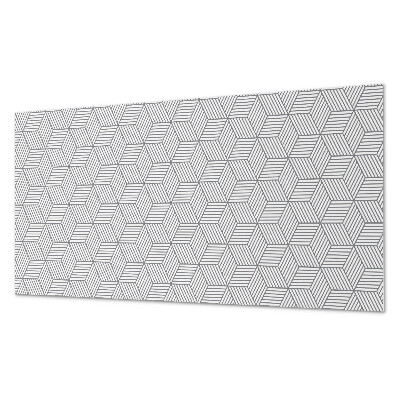 Rectangular bathroom wall panel Hexagonal leaves in a dynamic style