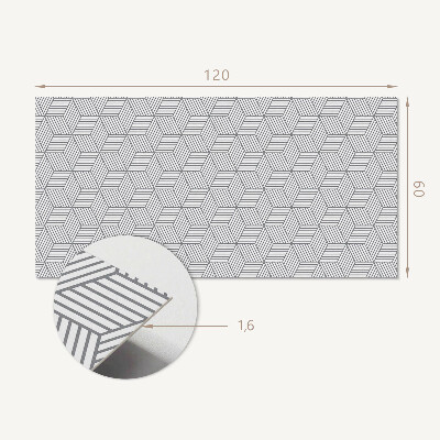 Rectangular bathroom wall panel Hexagonal leaves in a dynamic style