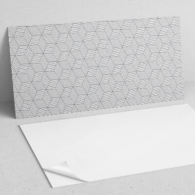 Rectangular bathroom wall panel Hexagonal leaves in a dynamic style