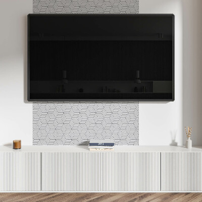 Rectangular bathroom wall panel Hexagonal leaves in a dynamic style