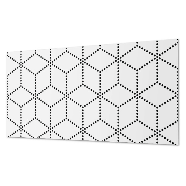 Rectangular wall panel Hexagonal dot motif