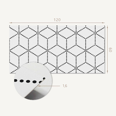 Rectangular wall panel Hexagonal dot motif