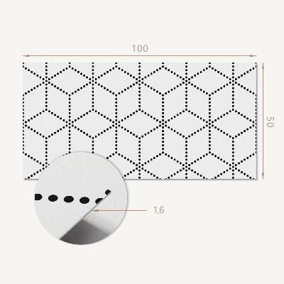 Rectangular wall panel Hexagonal dot motif