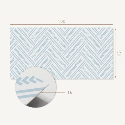 Rectangular bathroom wall panel Zigzag pattern with linear accents