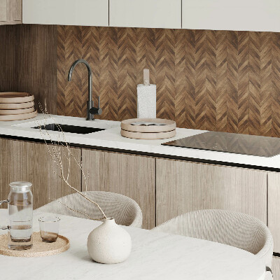 Rectangular wall panel Herringbone pattern of boards