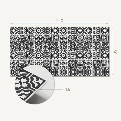 Rectangular bathroom wall panel Geometric motifs in tiles