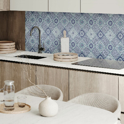 Rectangular bathroom wall panel Mosaic shapes in a geometric style