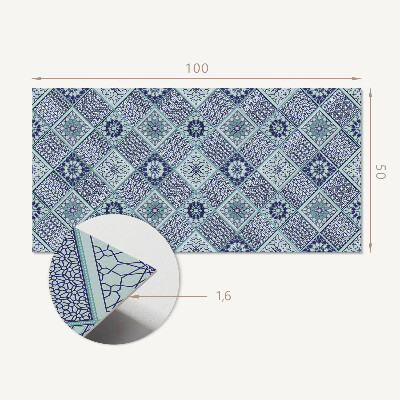 Rectangular bathroom wall panel Mosaic shapes in a geometric style