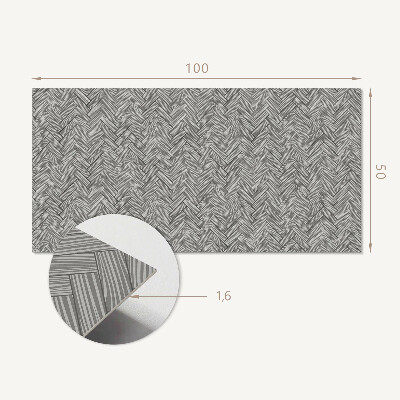 Rectangular decorative wall panel Braided wood motif