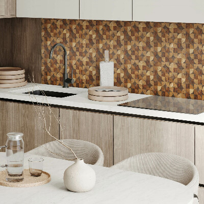 Rectangular bathroom wall panel A pattern inspired by the geometry of wood