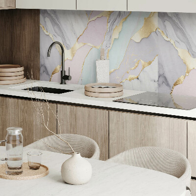 Rectangular bathroom wall panel Marble abstractions in a modern style