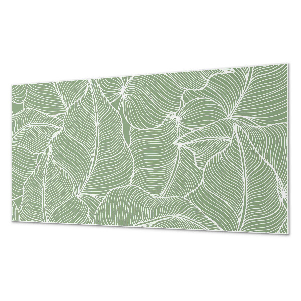 Rectangular wall panel Leaves in a wavy rhythm