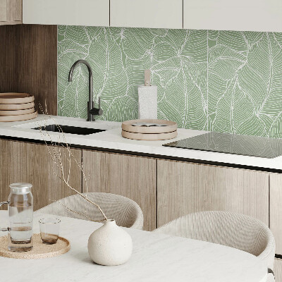 Rectangular wall panel Leaves in a wavy rhythm