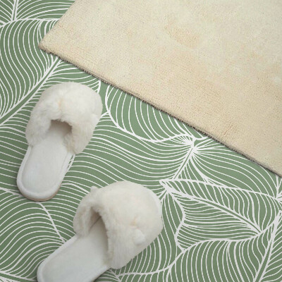Rectangular wall panel Leaves in a wavy rhythm