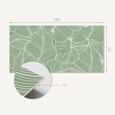 Rectangular wall panel Leaves in a wavy rhythm