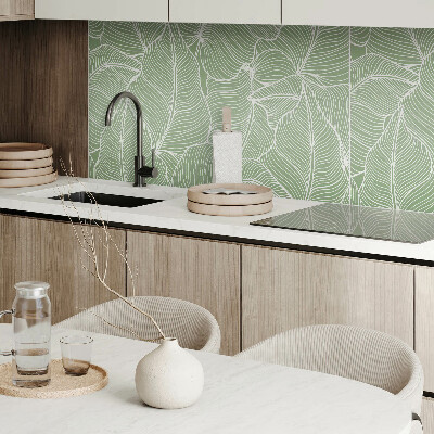 Rectangular wall panel Leaves in a wavy rhythm