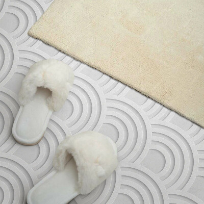 Rectangular bathroom wall panel Wavy arches