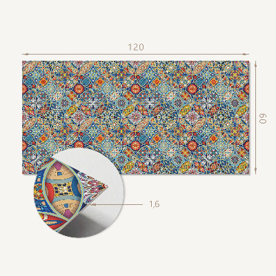 Rectangular bathroom wall panel Multicolored mandala motif
