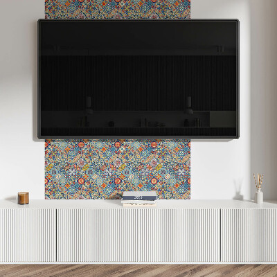 Rectangular bathroom wall panel Multicolored mandala motif