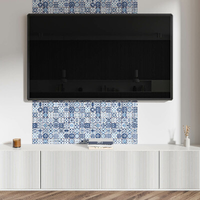 Rectangular wall panel Grid mosaics in colorful patterns