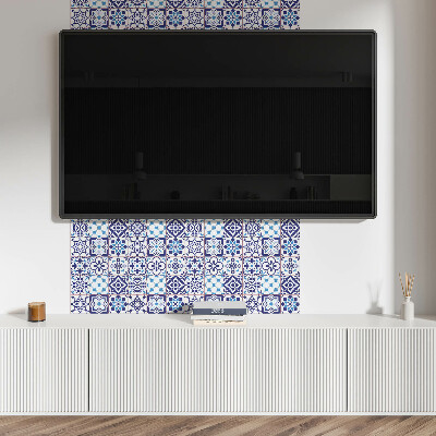 Rectangular bathroom wall panel Mosaic with floral details