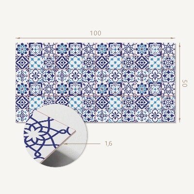 Rectangular bathroom wall panel Mosaic with floral details
