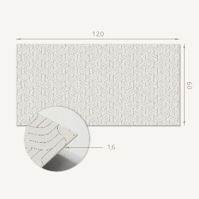 Rectangular bathroom wall panel Waves in a subtle motif