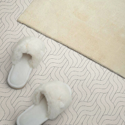 Rectangular bathroom wall panel Waves in a subtle motif