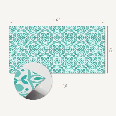 Rectangular wall panel Floral pattern with decorative details
