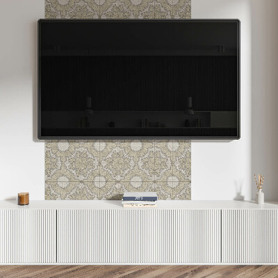 Rectangular bathroom wall panel Mosaic pattern with circles