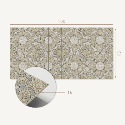 Rectangular bathroom wall panel Mosaic pattern with circles