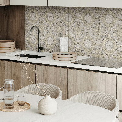Rectangular bathroom wall panel Mosaic pattern with circles