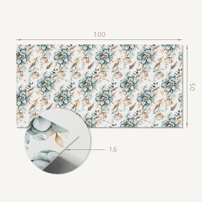 Rectangular wall panel Floral motif