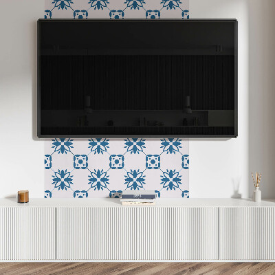 Rectangular wall panel Floral motif with green leaves