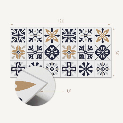 Rectangular wall panel Decorative tile motifs