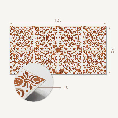 Rectangular bathroom wall panel Floral ornamental pattern